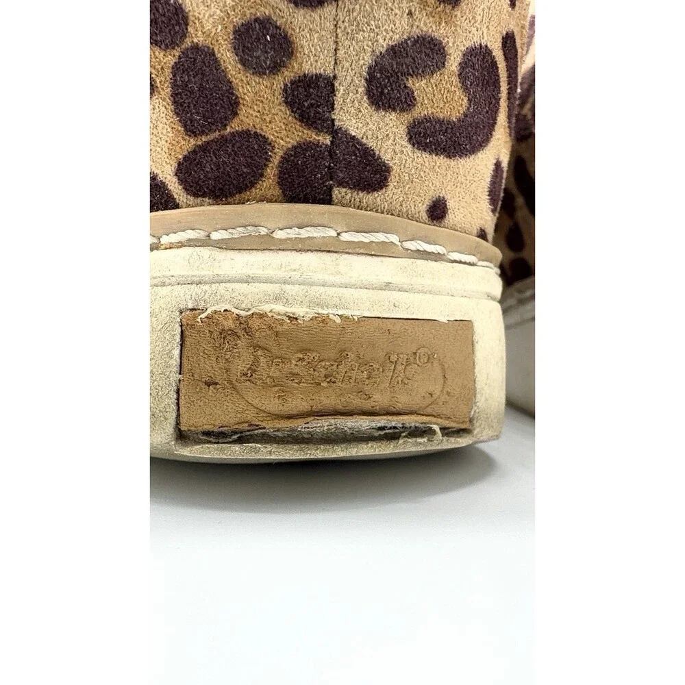 Dr Scholls Shoes It's All Good Black Tan Leopard Wedge Bootie Womens Size 10